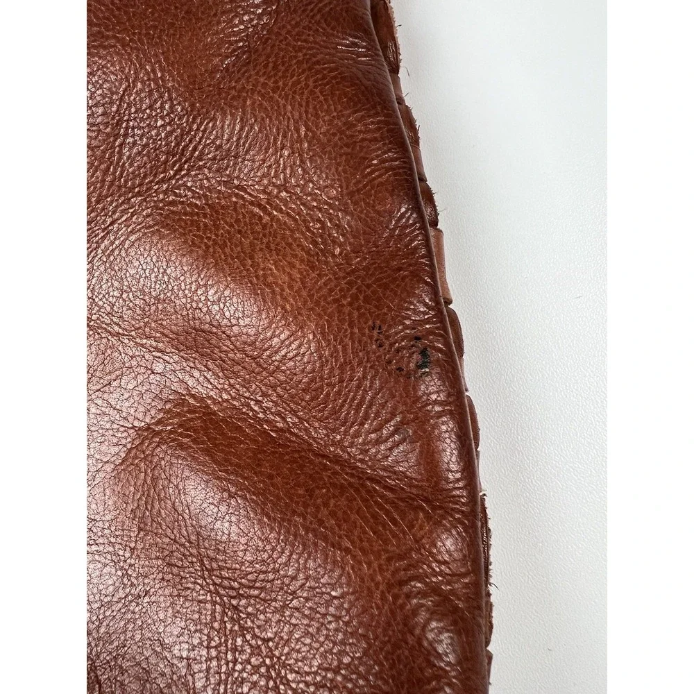 Anthropologie Vilenca Holland Brown Woven Leather Crossbody Bag Boho